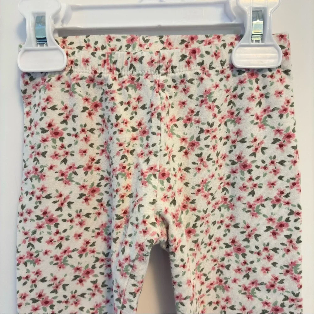 Old Navy Toddler Girl Button-Front Cardigan Sweater Pink & Floral Leggings 3T